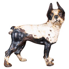 Vintage Cast Iron Boston Terrier Doorstop