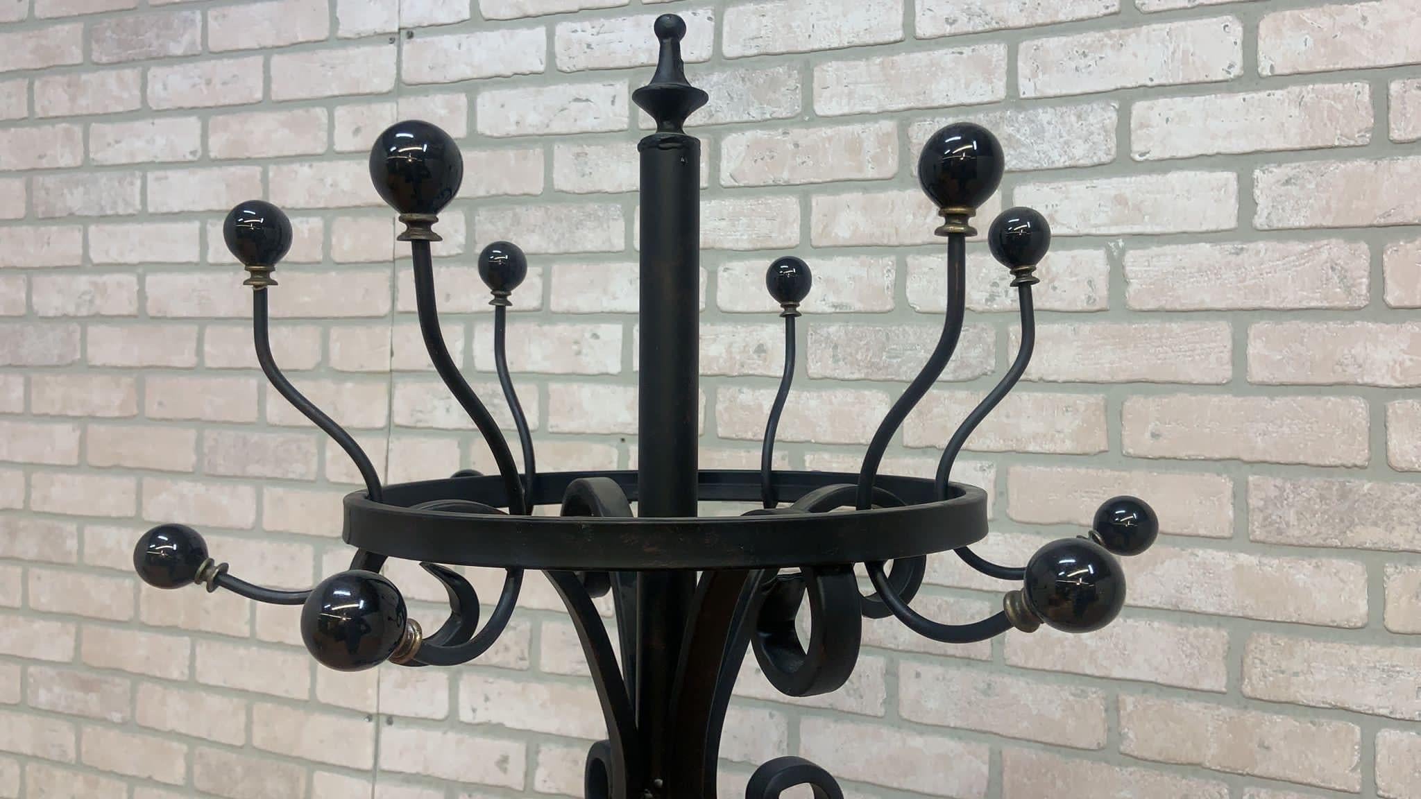 Vintage Cast Iron Coat Rack With Umbrella Stand

This hallway/entryway/closet coat hanger stand also has an umbrella stand. Keep your home neat, clean and stylish by having a place to hang your jackets and coats. The hooks bring more storage