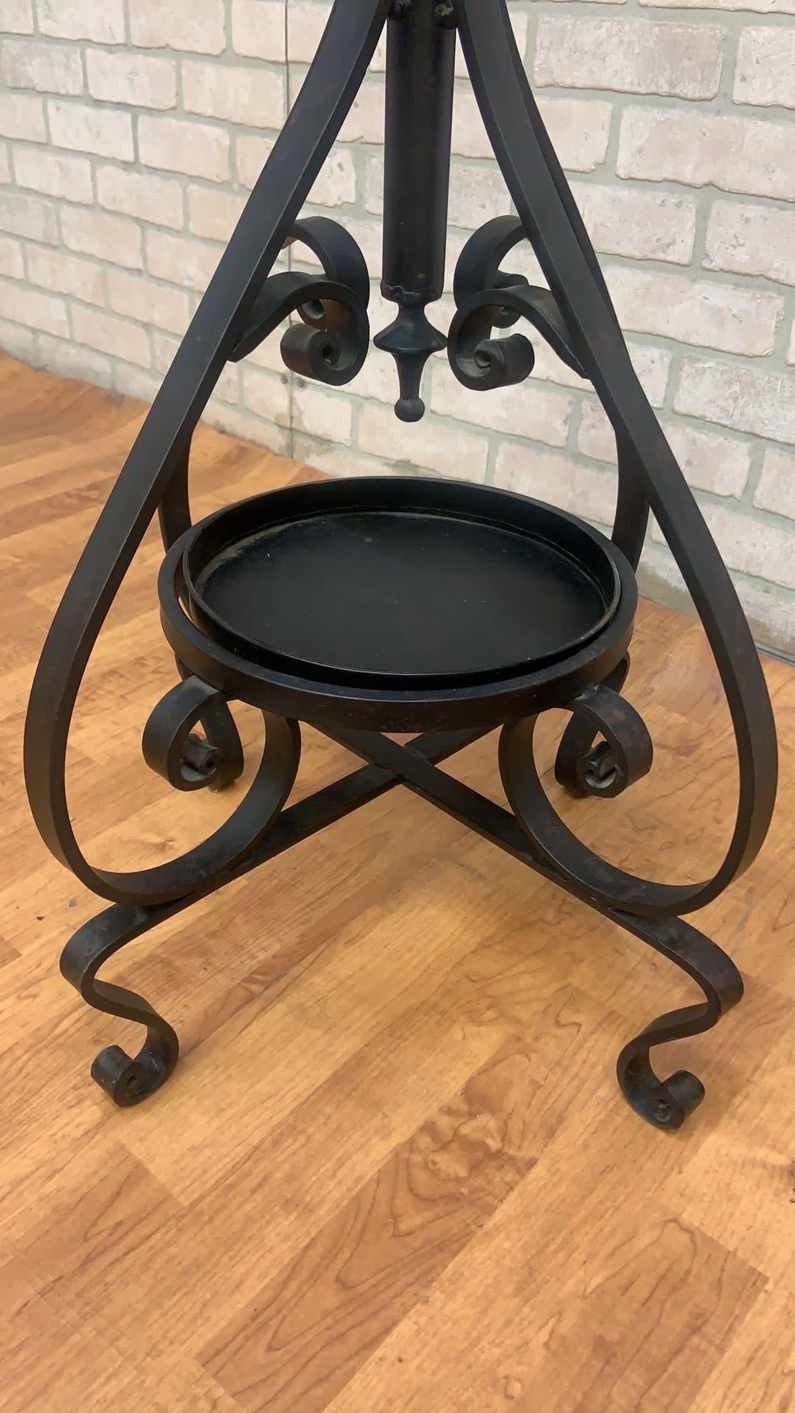 Modern Vintage Cast Iron Coat Rack With Umbrella Stand For Sale