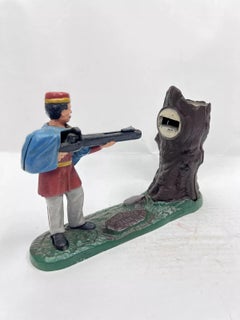 Vintage Cast Iron Creedmore Book of Knowledge Mechanical Bank Reproduction