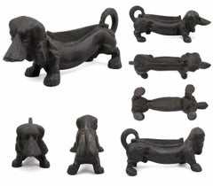 Vintage Cast Iron Dachshund Dog Boot Scraper / Door Stop