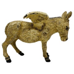 Retro Cast Iron Donkey with Wings Sculpture by Homart