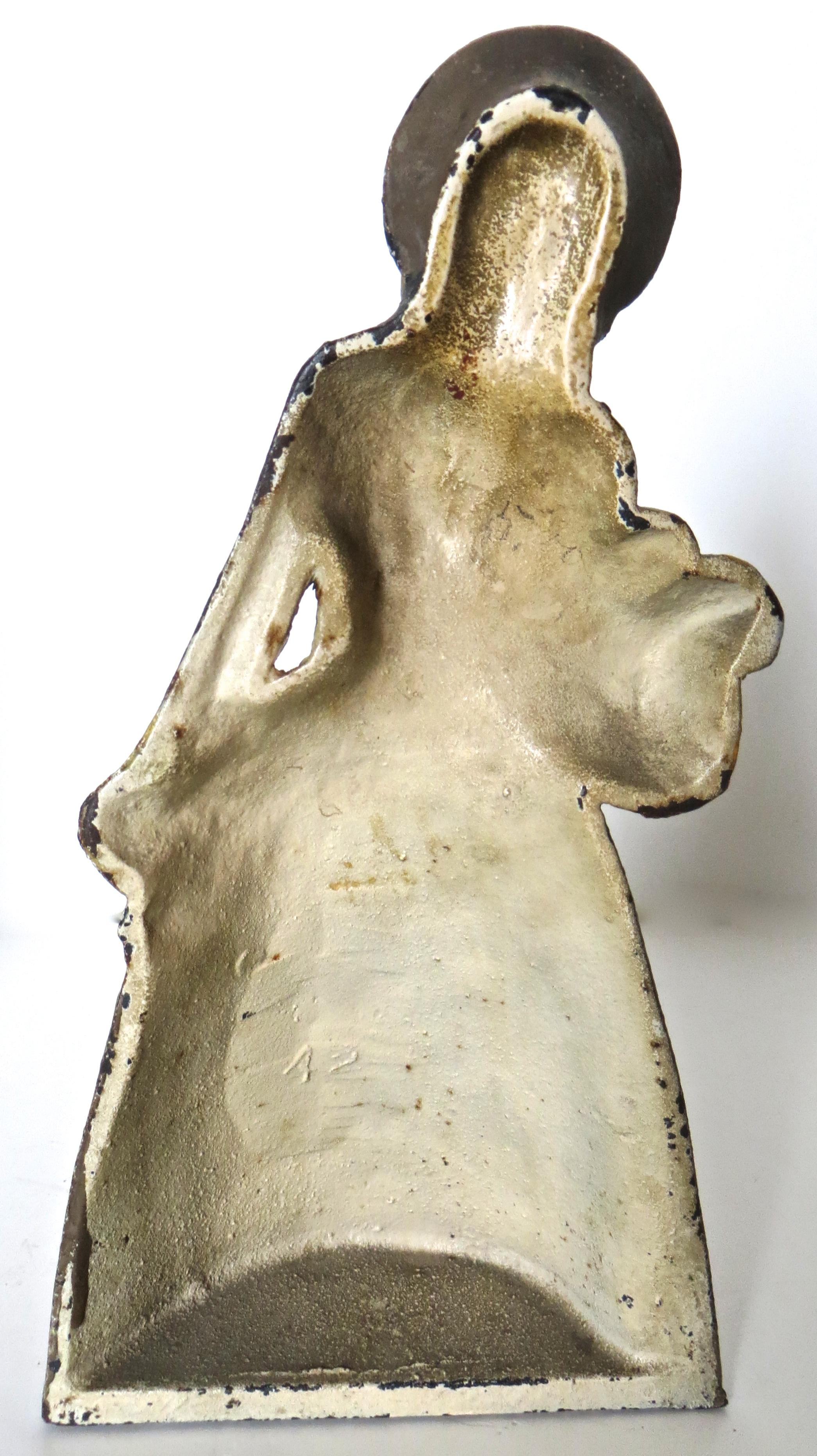 Moulage Butoir américain, ancien de porte en fonte « Lady With Flowers », datant d’environ 1915 en vente