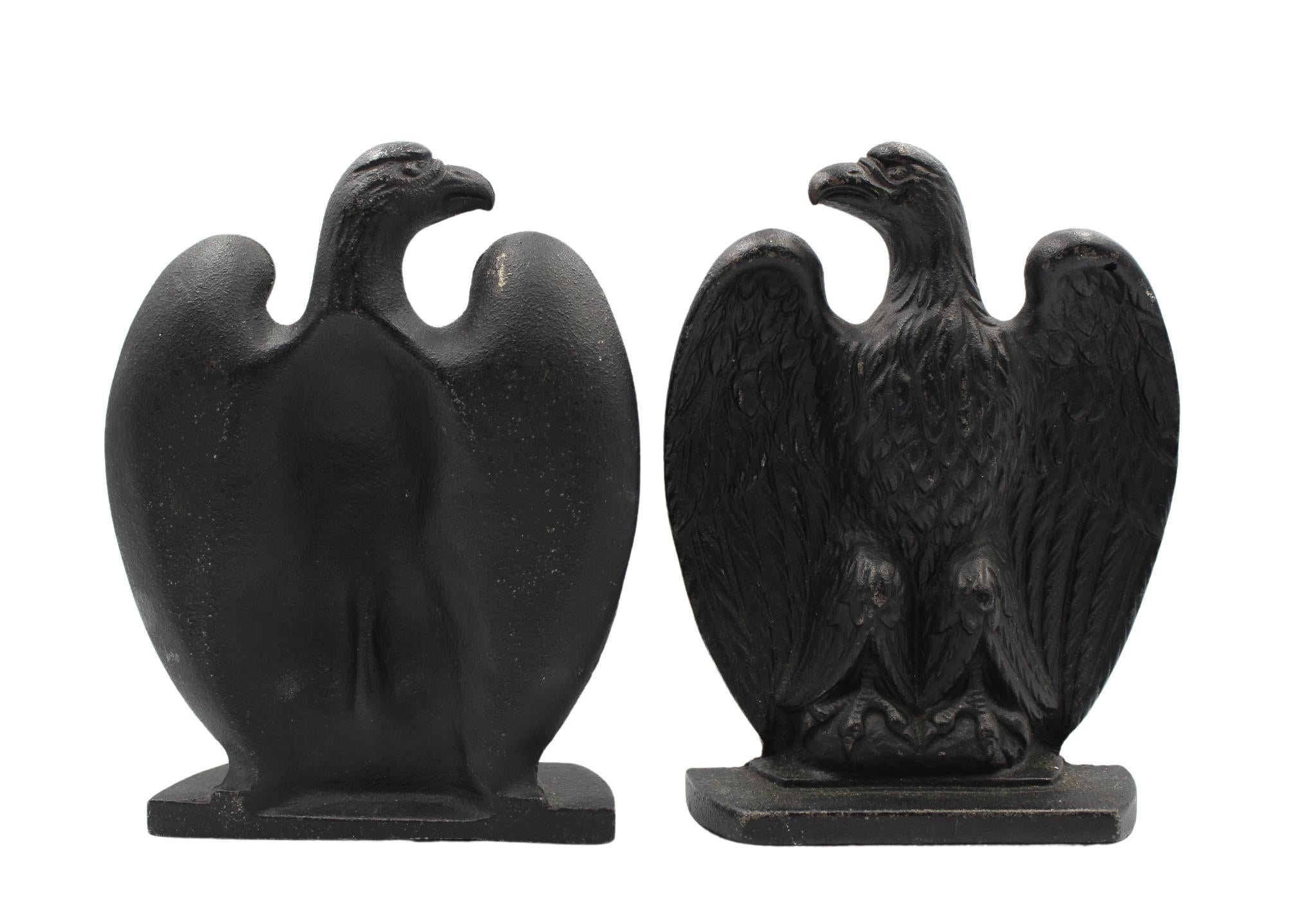 Vintage Cast Iron Eagle Bookends In Good Condition In Colorado Springs, CO