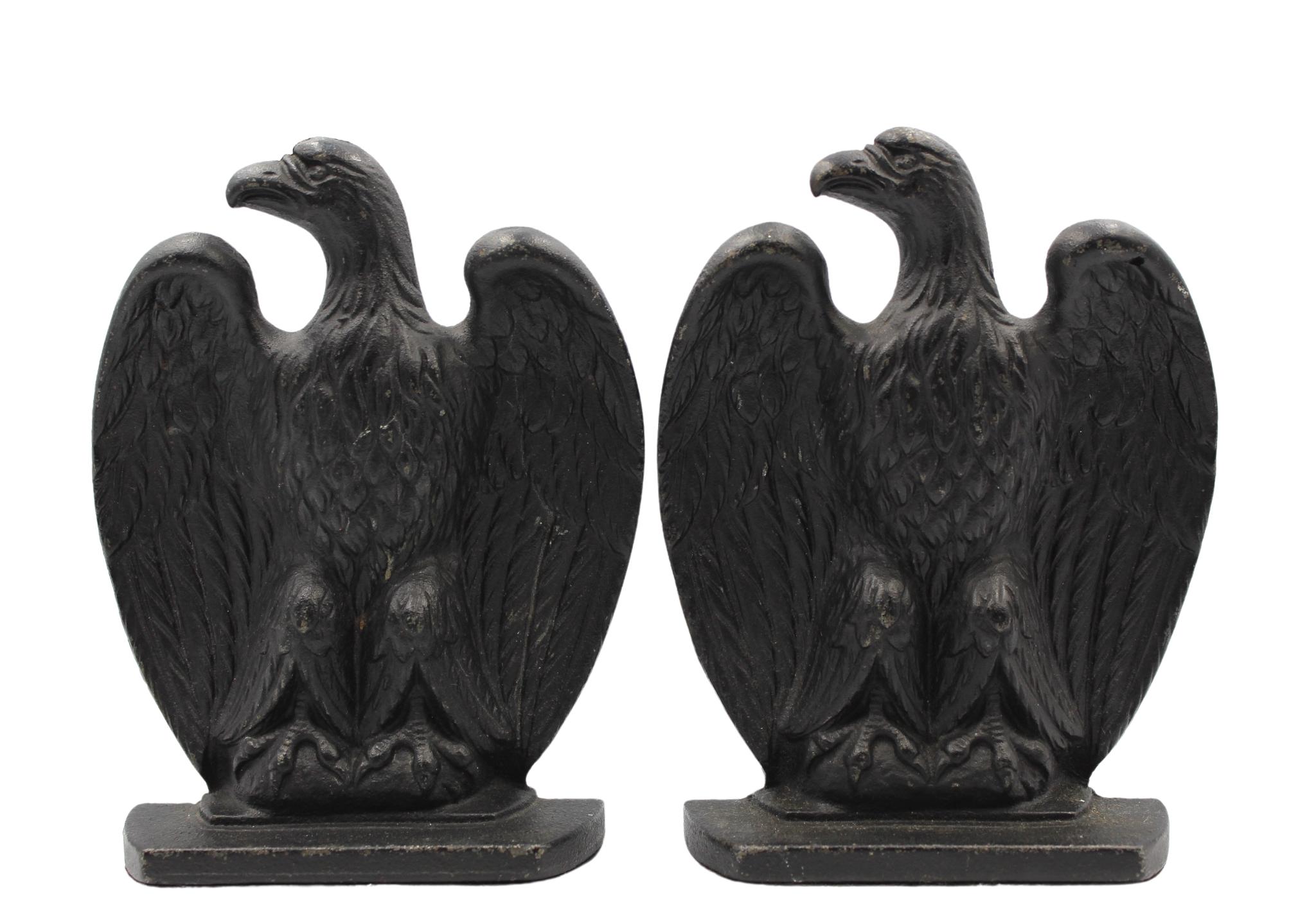 Vintage Cast Iron Eagle Bookends 2