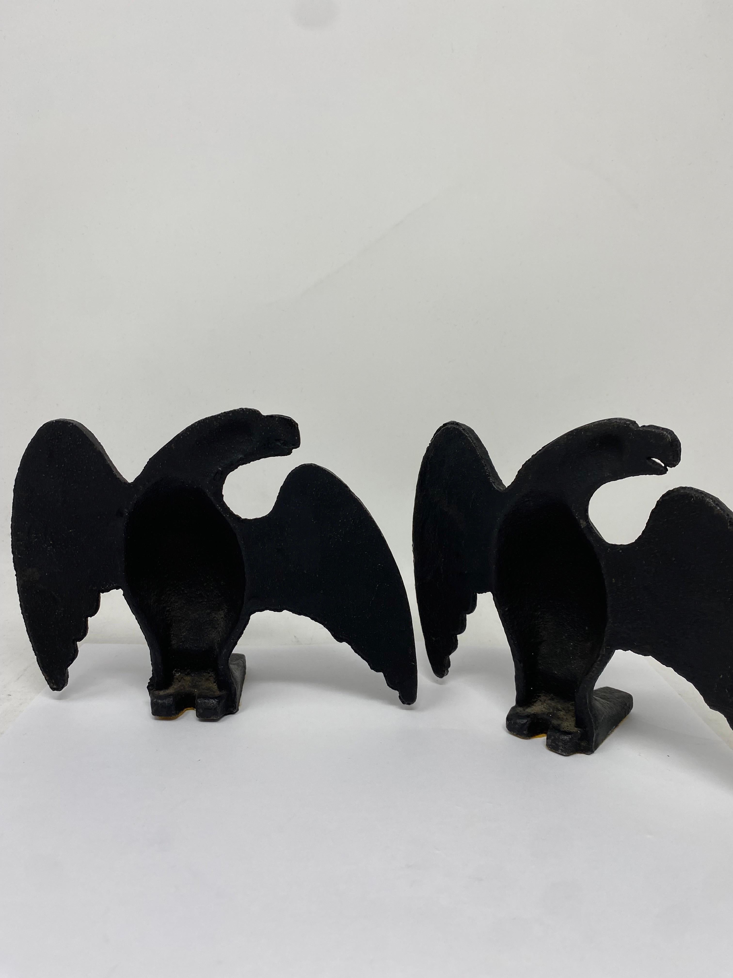 Vintage Cast Iron Eagle Snow Birds Pair Circa 1900s For Sale 2