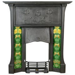 Retro Cast Iron Fire Surround, Art Nouveau Taste, Late 20th Century