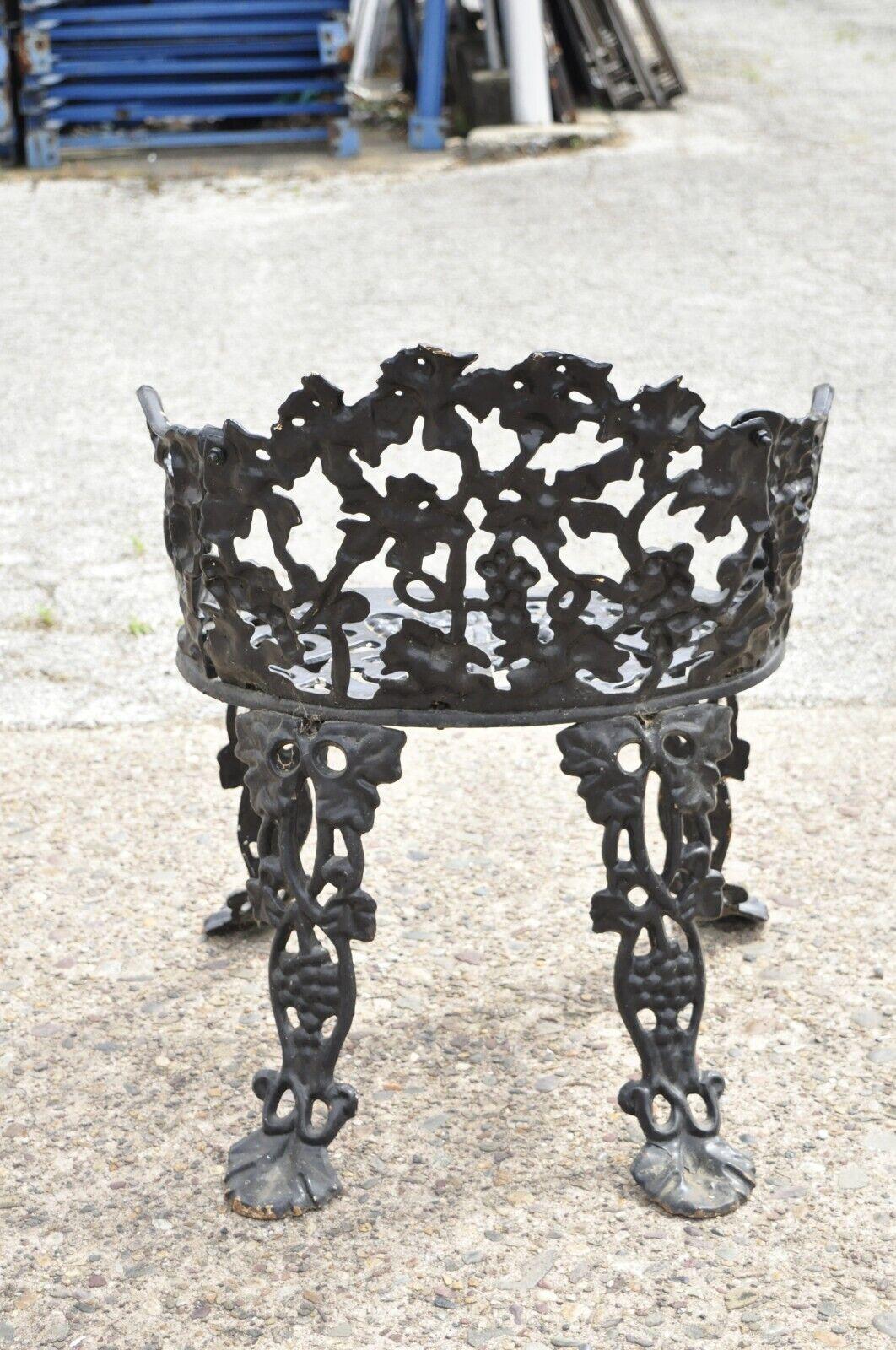 Vintage Cast Iron French Victorian Grapevine Small Garden Accent Side Chair 6