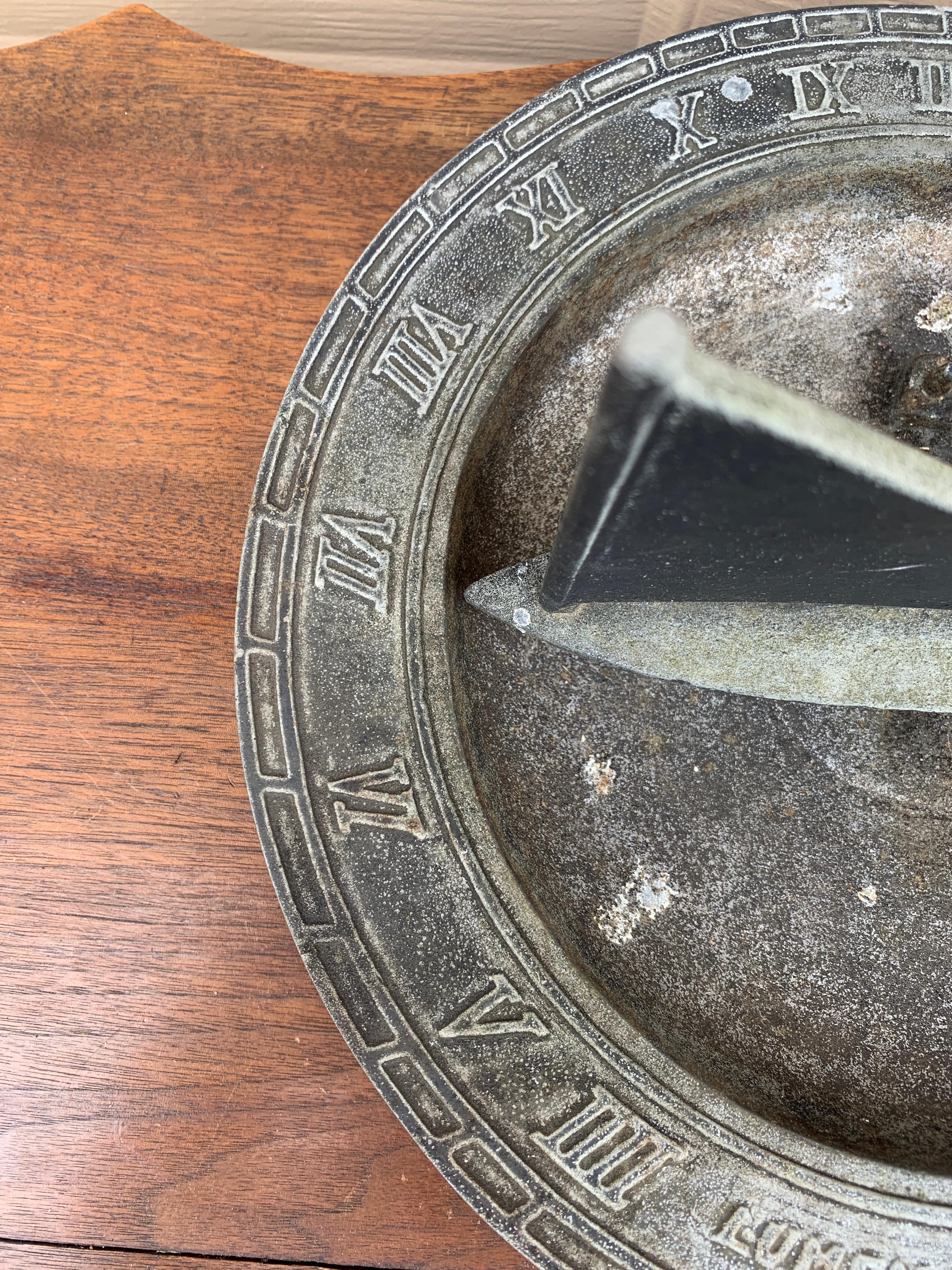 Vintage Cast Iron Garden Nautical Sundial 