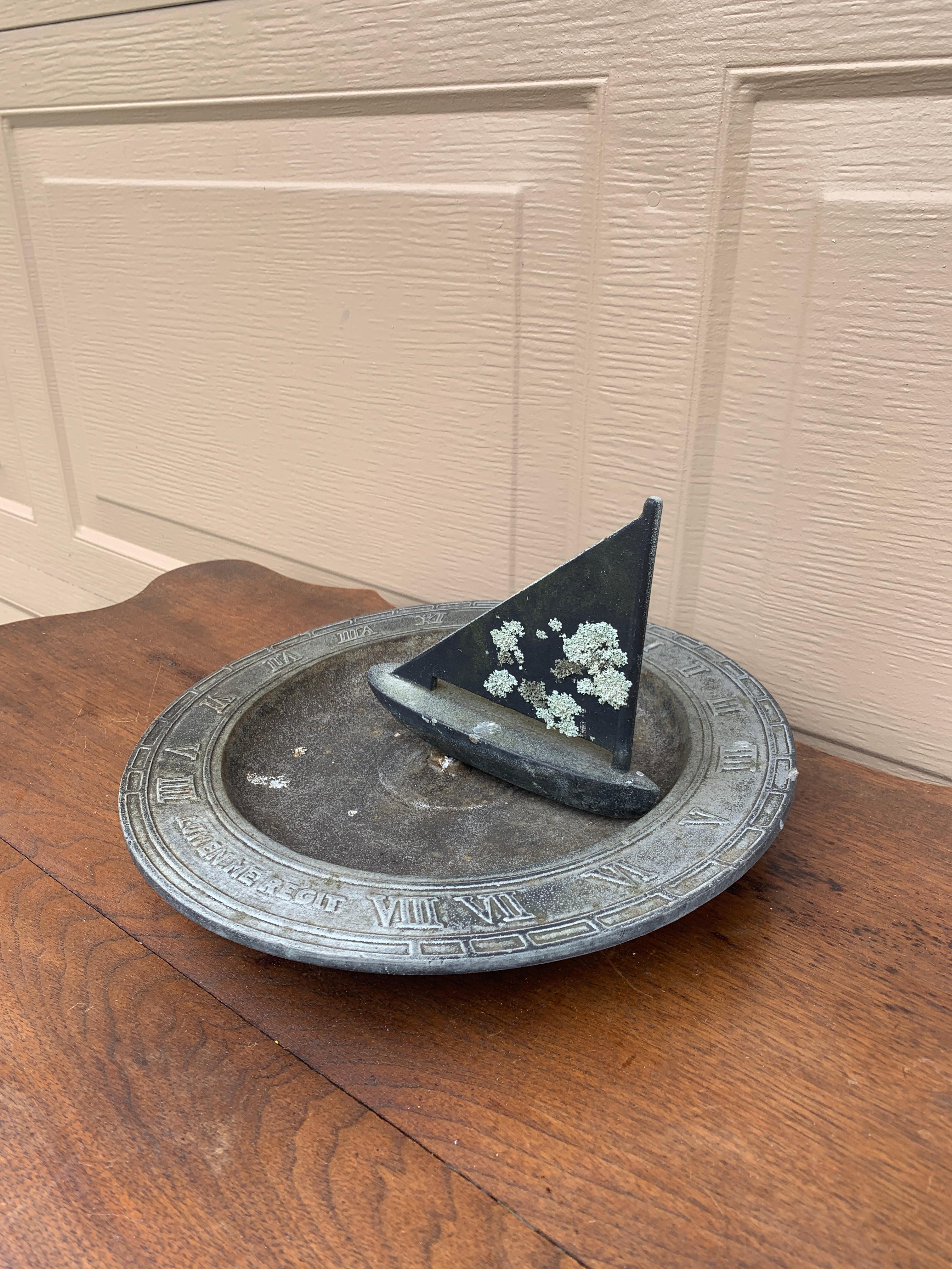 Country Vintage Cast Iron Garden Nautical Sundial 