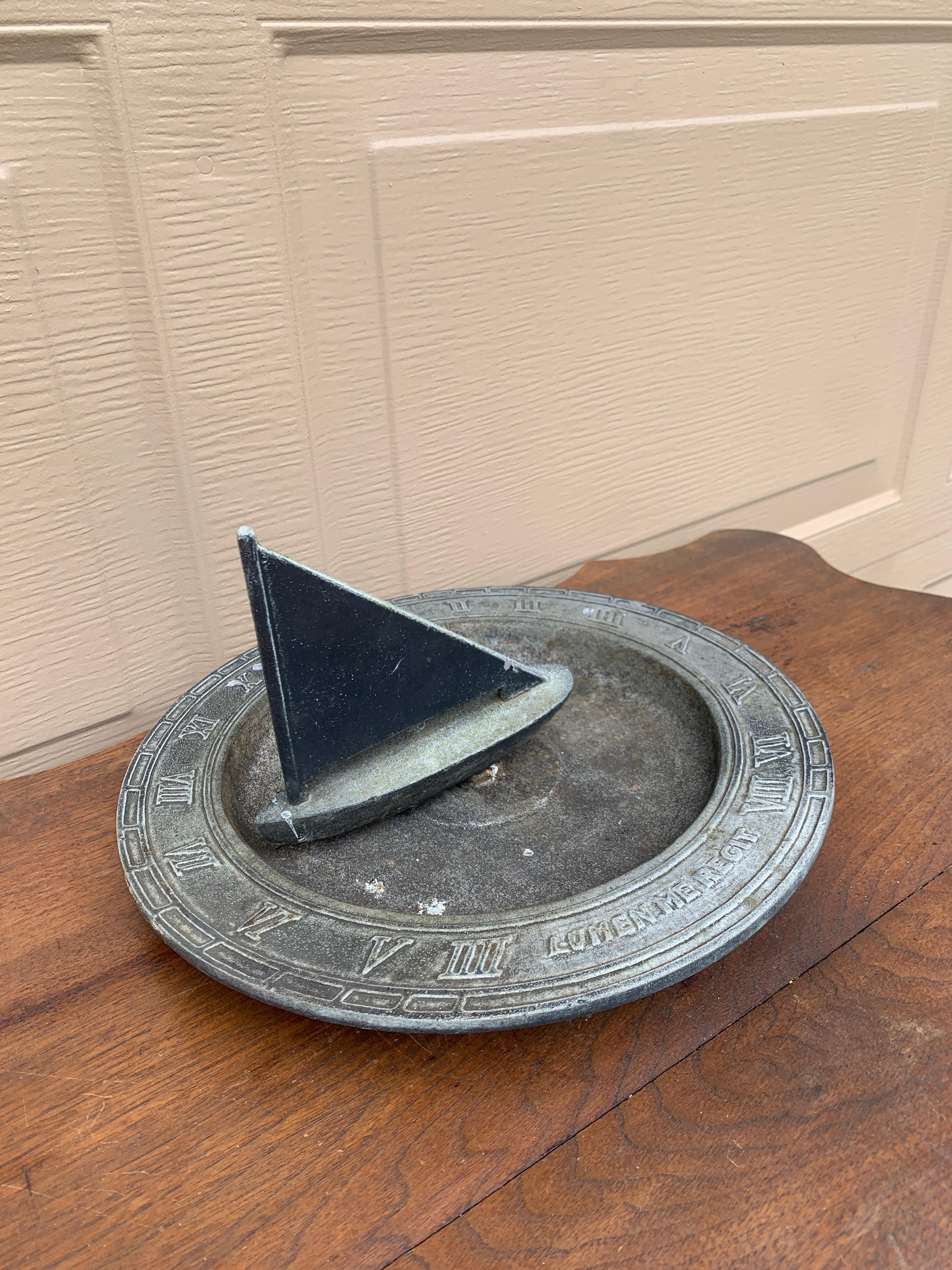 Vintage Cast Iron Garden Nautical Sundial 