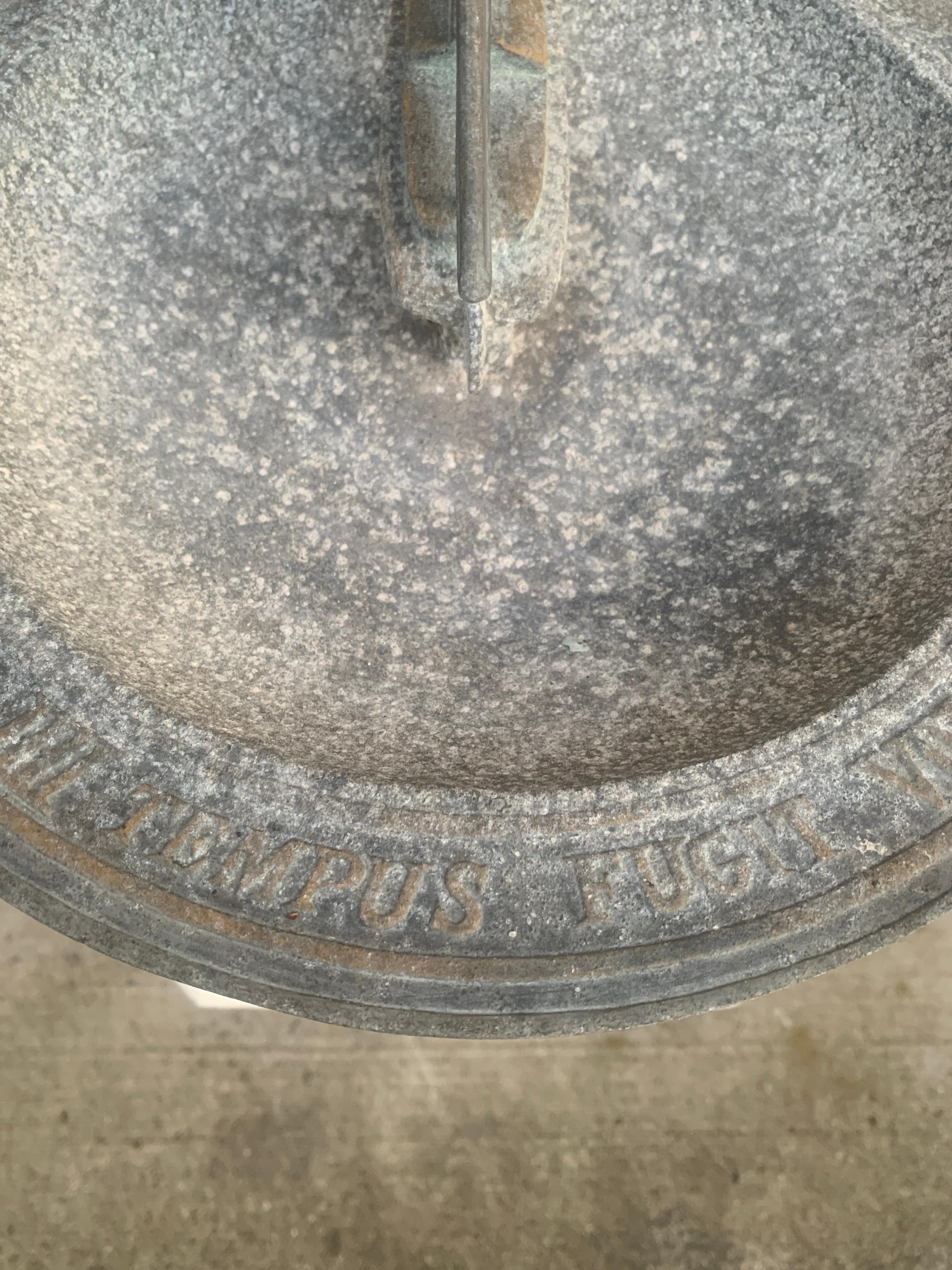 Reloj de sol náutico vintage de hierro fundido para jardín con velero 