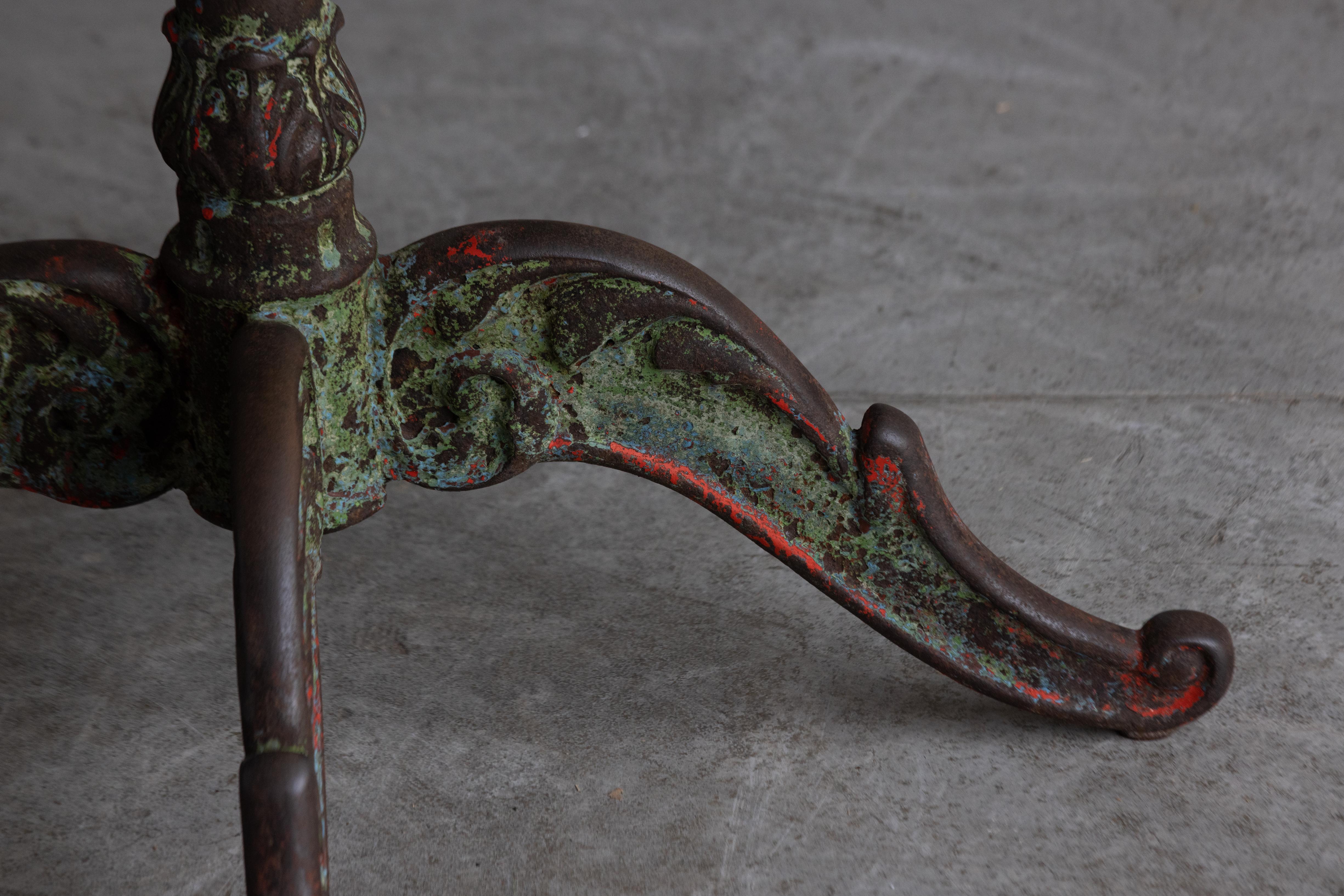 Mid-20th Century Vintage Cast Iron Garden Table From France, Circa 1940. For Sale