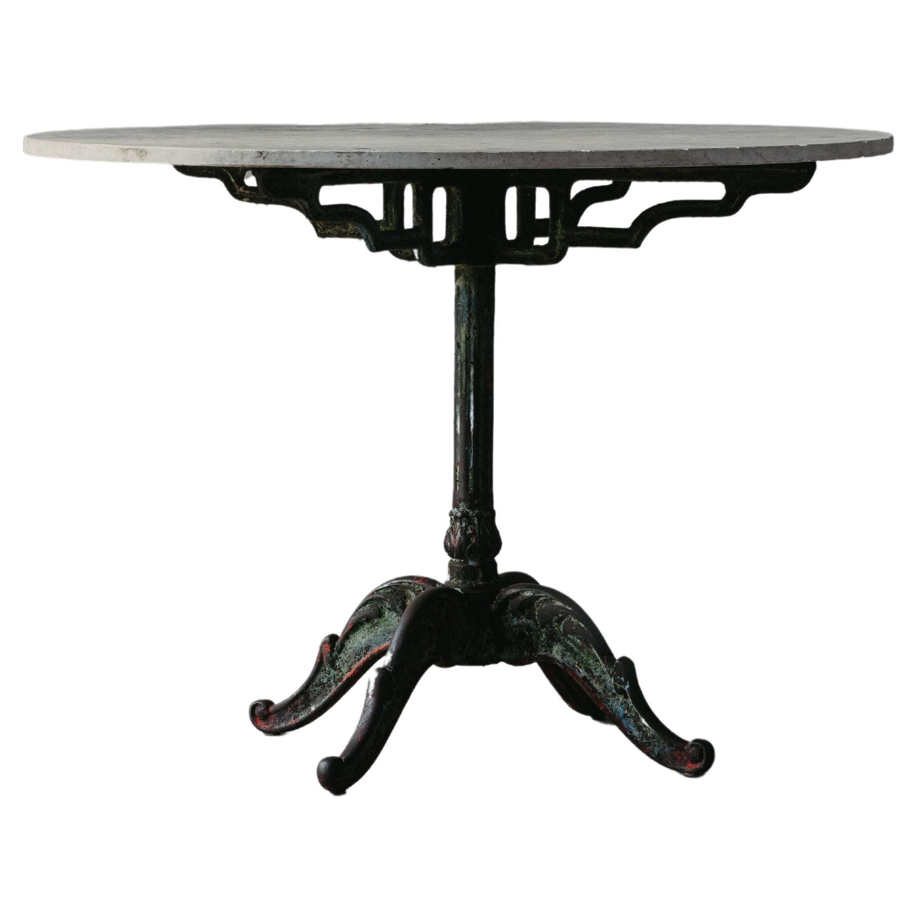 Vintage Cast Iron Garden Table From France, Circa 1940. For Sale