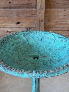 Vintage Cast Iron Garden Tazza or Pedestal Centerpiece With Verdigris Finish