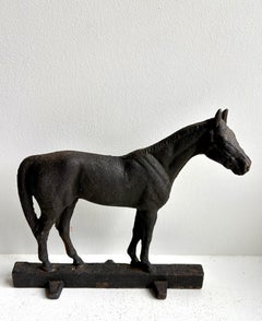 Fermaporta/scultura vintage in ghisa a forma di cavallo, realizzata da Virginia Metalcrafters, USA, 1949