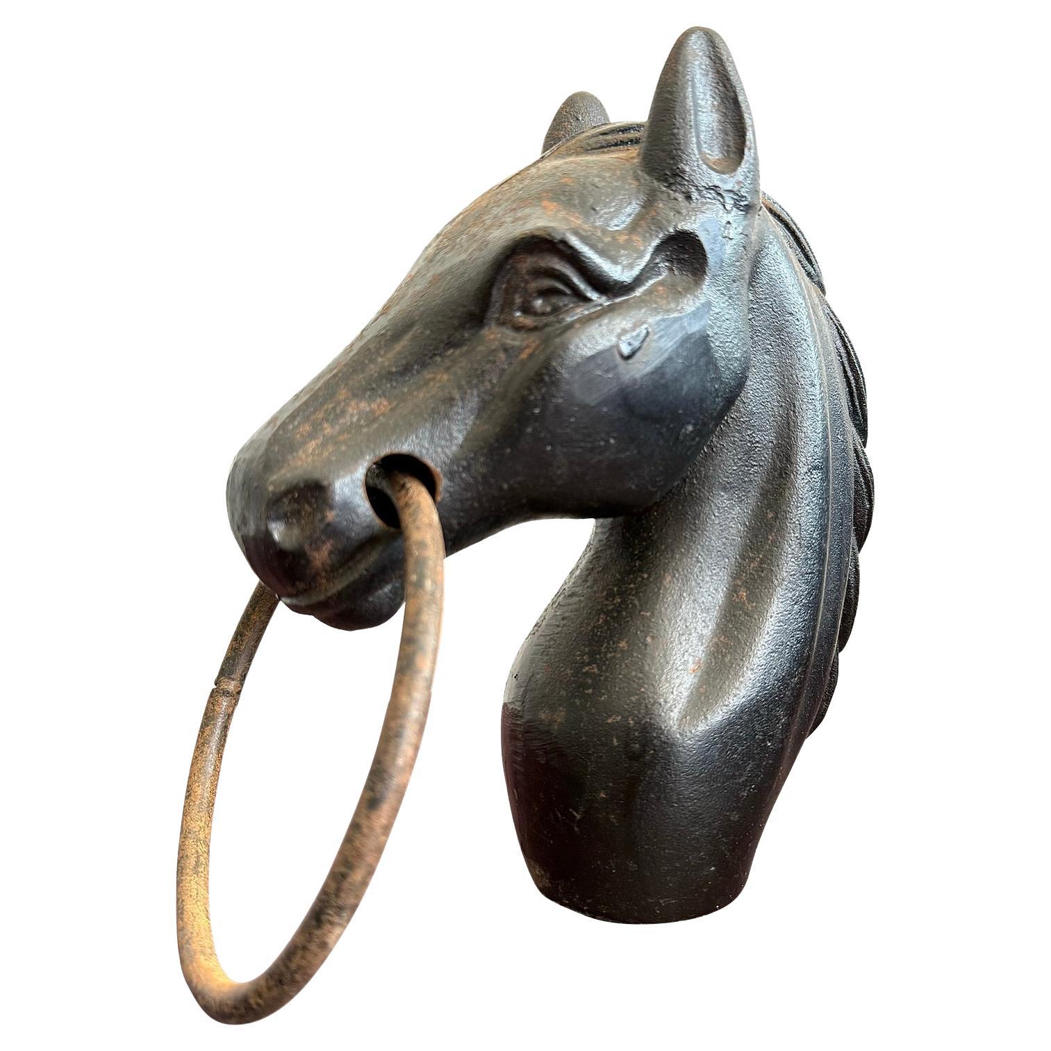 Vintage Cast Iron Horse Head Hitching Post