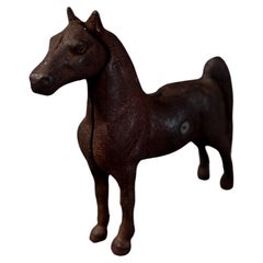 Figure de banquier cheval poney vintage en fonte 