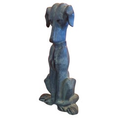 Vintage Cast Iron "Hound Dog" Doorstop / Sculpture by Virginia Metalcrafters