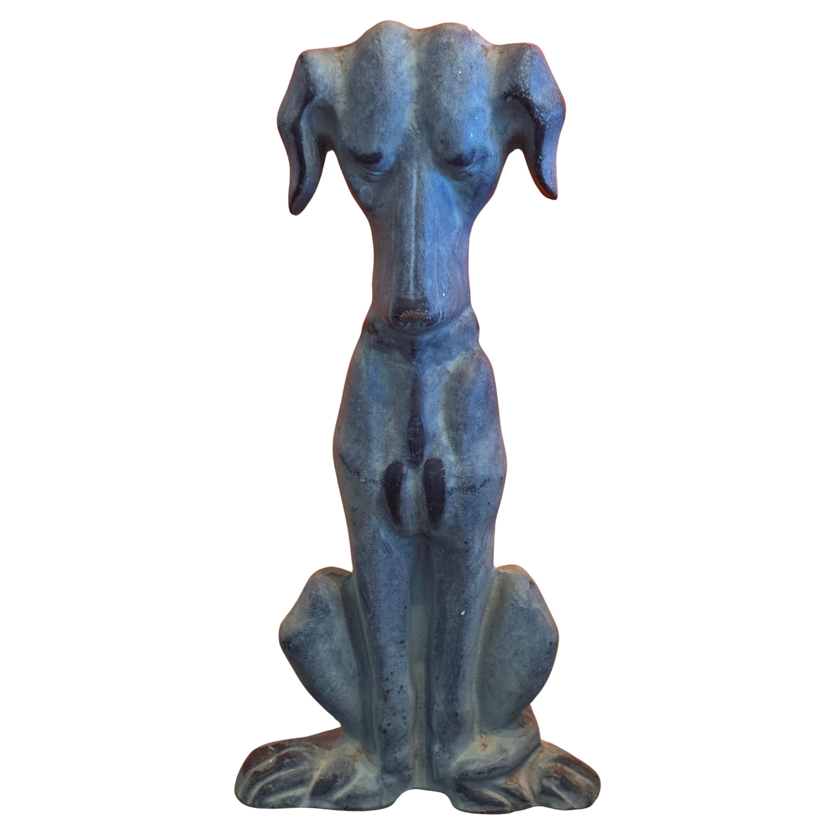 Butoir de porte / sculpture vintage en fonte "chien de chasse" par Virginia Metalcrafters