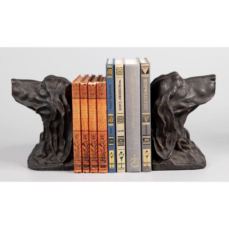 20th Century Vintage Cast Iron Irish Setter Dogs Bookends, a Pair