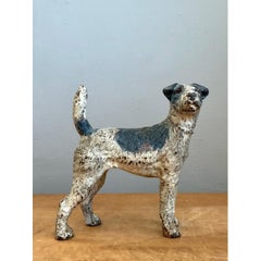 Vintage Cast Iron Jack Russell Terrier Dog Doorstop