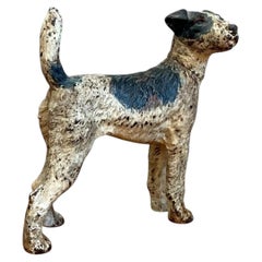 Vintage Cast Iron Jack Russell Terrier Dog Doorstop
