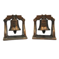 Vintage Cast Iron Liberty Bell Bookends