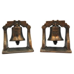 Vintage Cast Iron Liberty Bell Bookends