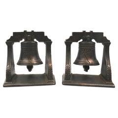 Vintage Cast Iron Liberty Bell Bookends
