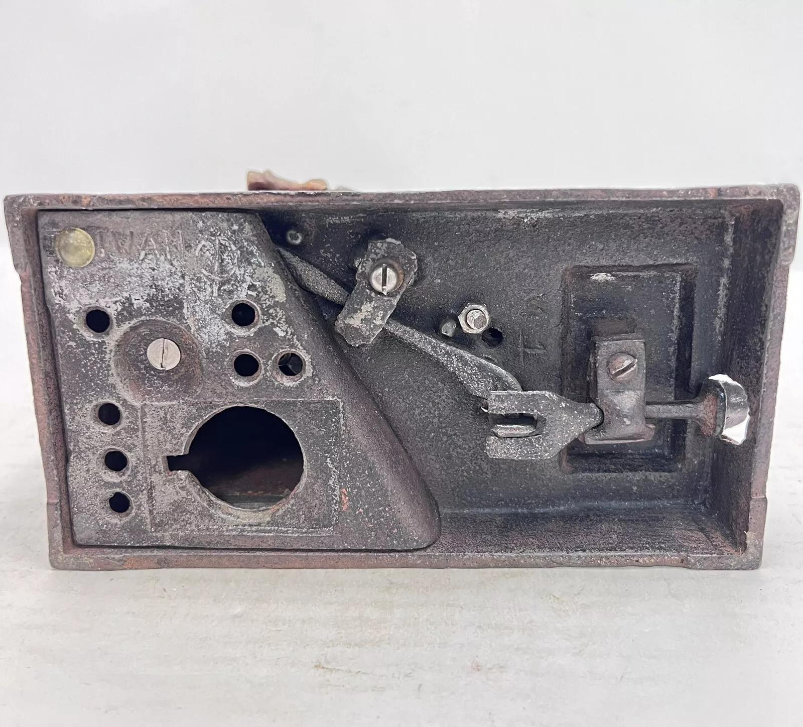 20th Century Vintage Cast Iron Mason and Hod Carrier Bank Coin Piggy Bank Taiwan Reproduction For Sale
