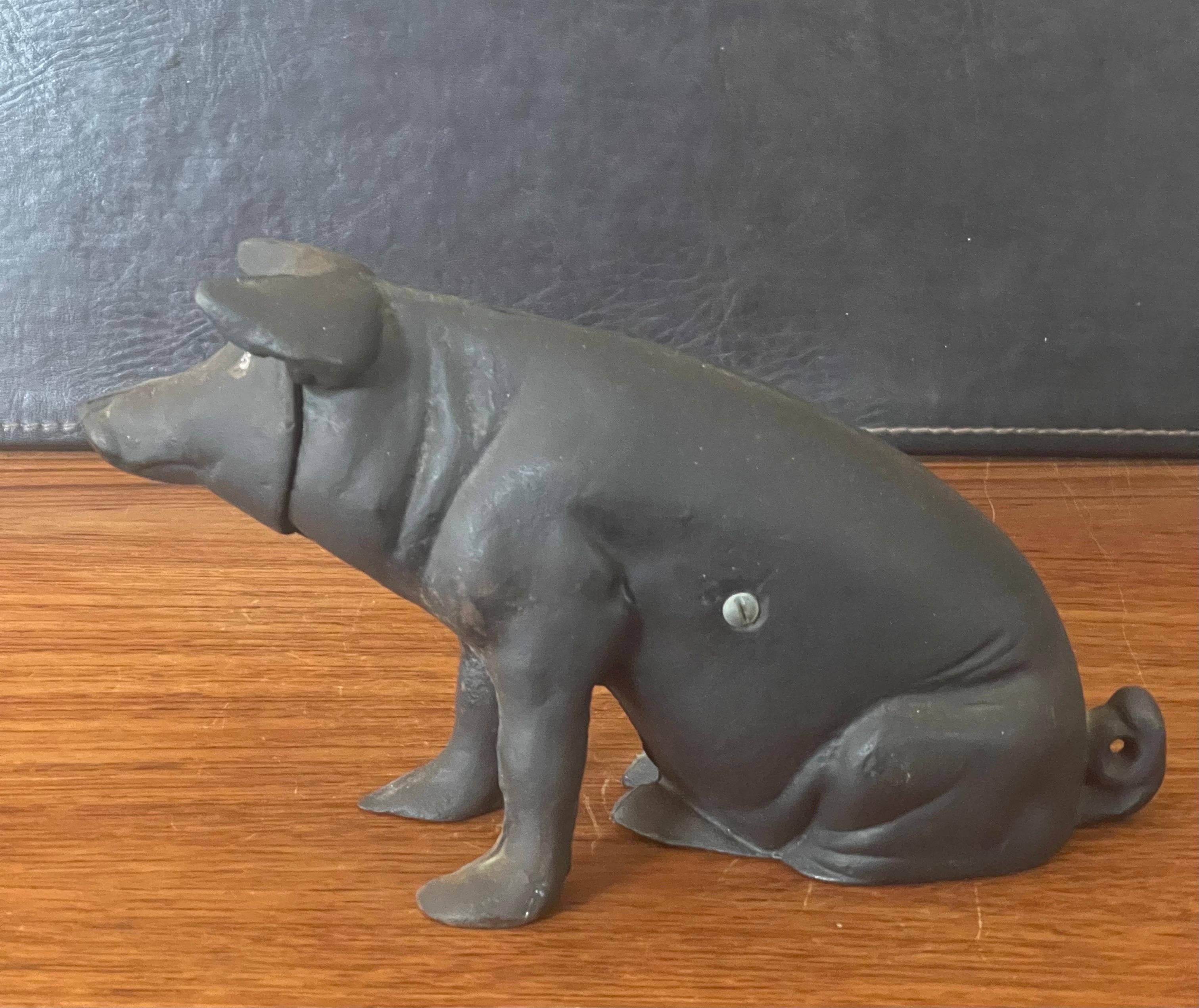 American Vintage Cast Iron Pig Bank For Sale