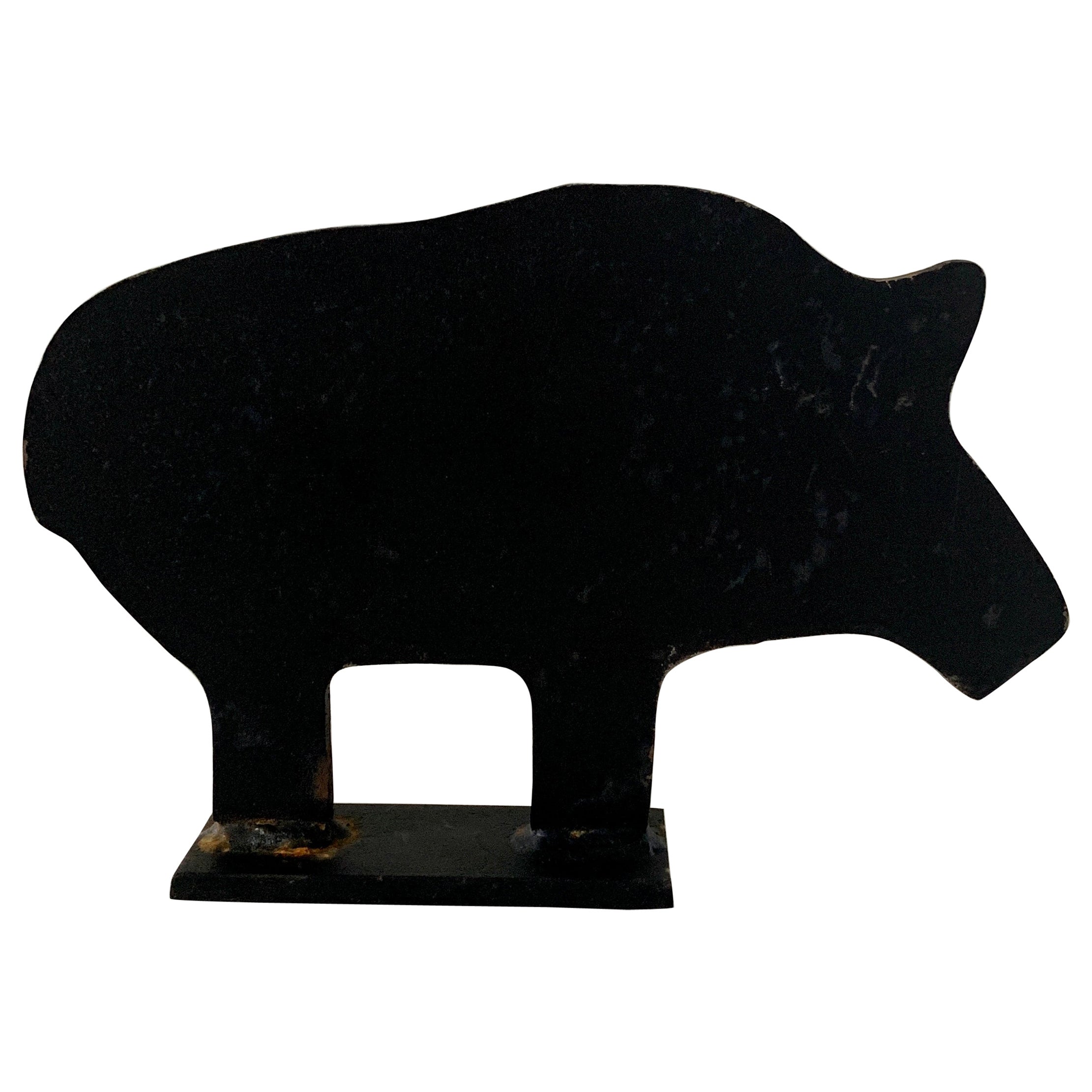 Vintage Cast Iron Pig Silhouette Door Stop