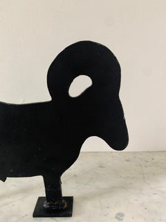 Vintage Cast Iron Ram Silhouette Door Stop