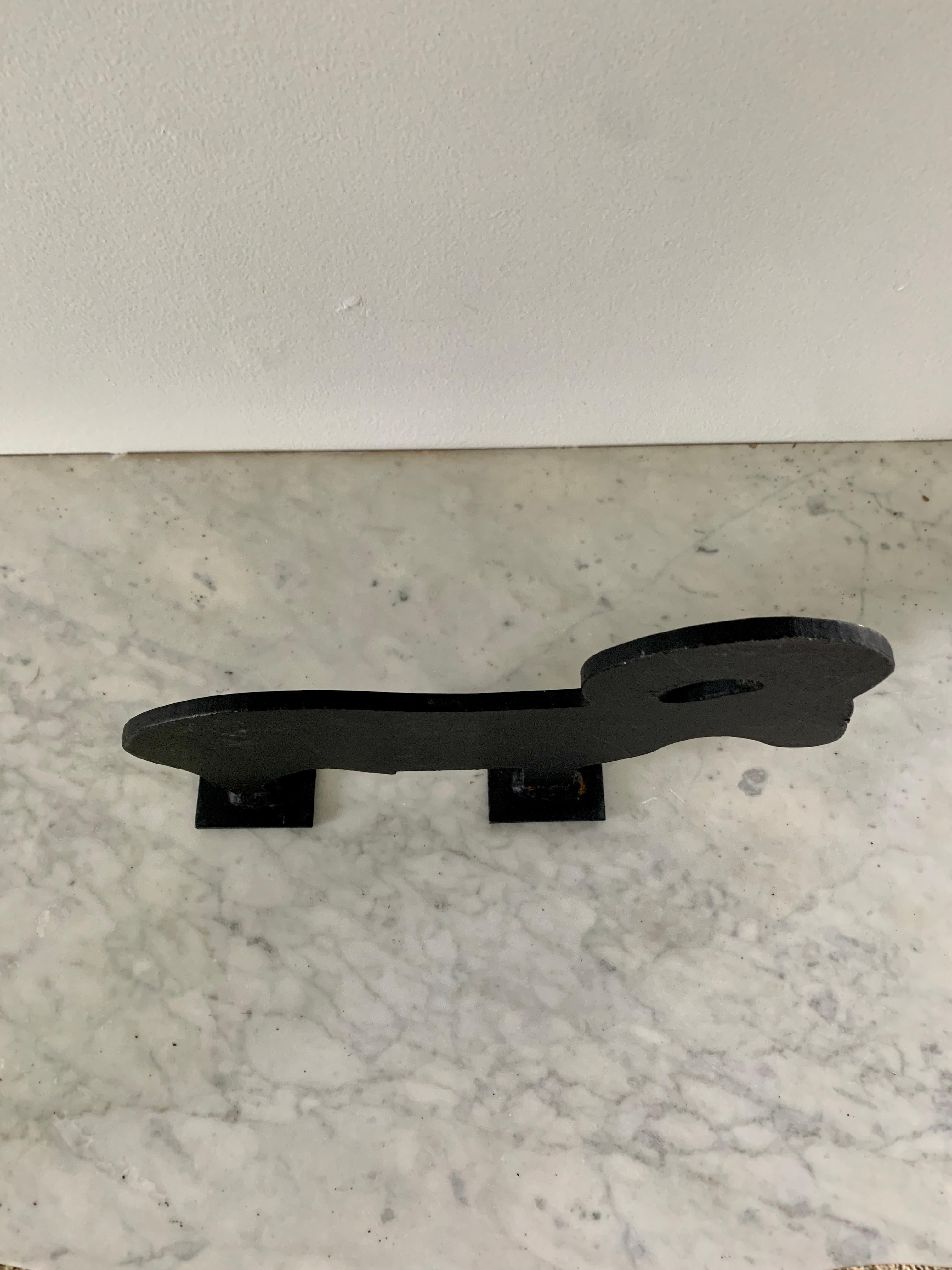 Tope de puerta vintage de hierro fundido con silueta de carnero Hierro en venta