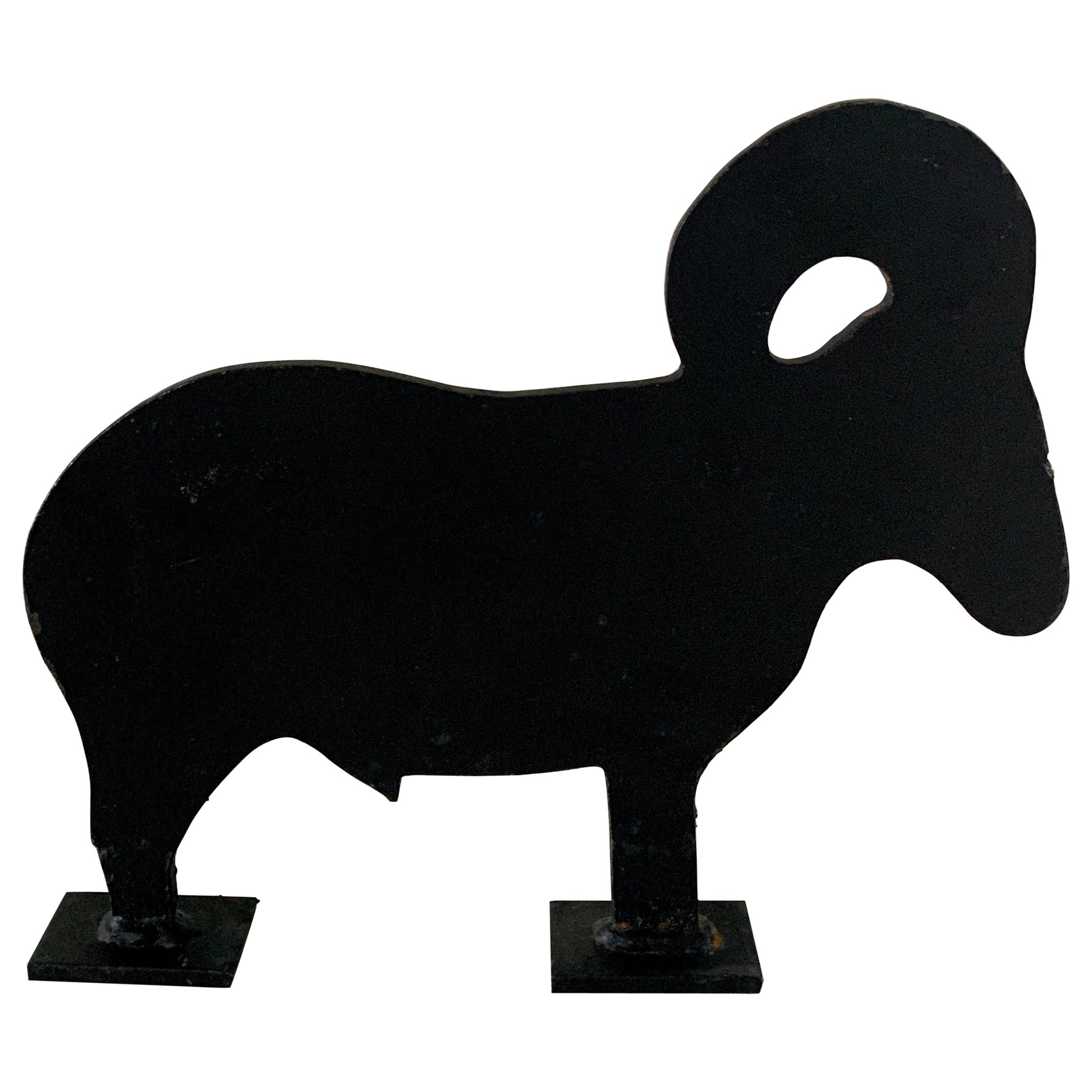 Vintage Gusseisen Widder Silhouette Türstopper