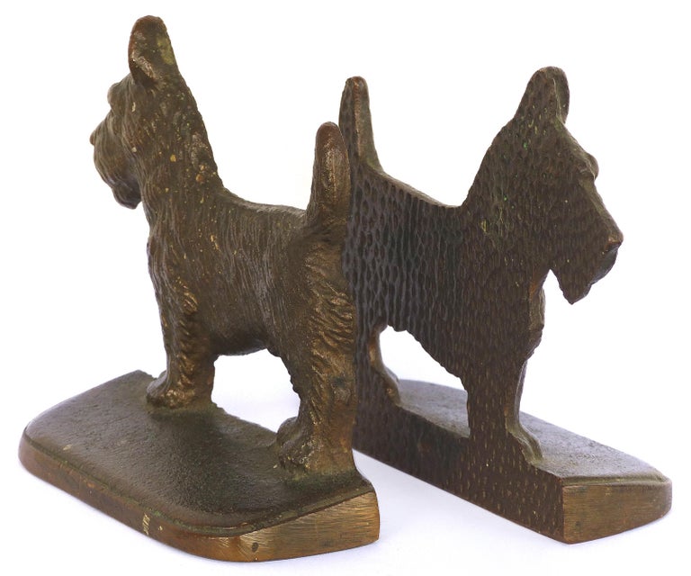 Scottie Dog Bookends, Antique Cast Iron Dog Bookends, Iron Dog Bookends