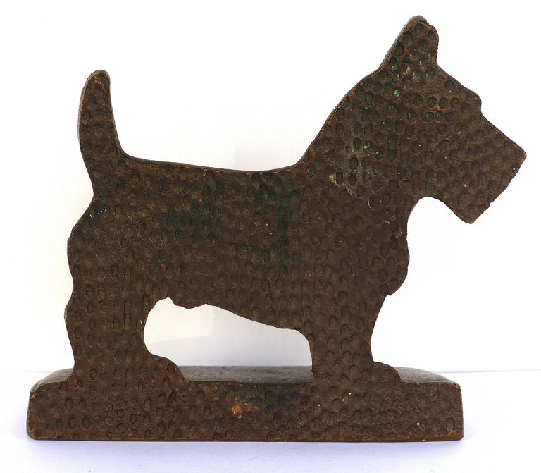 Vintage Cast Iron "Scottie" Dog Bookends, a Pair For Sale at 1stDibs