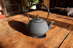 Vintage Cast Iron Teapot with Hobnail Texture, Japanese Tetsubin Style - 2C31