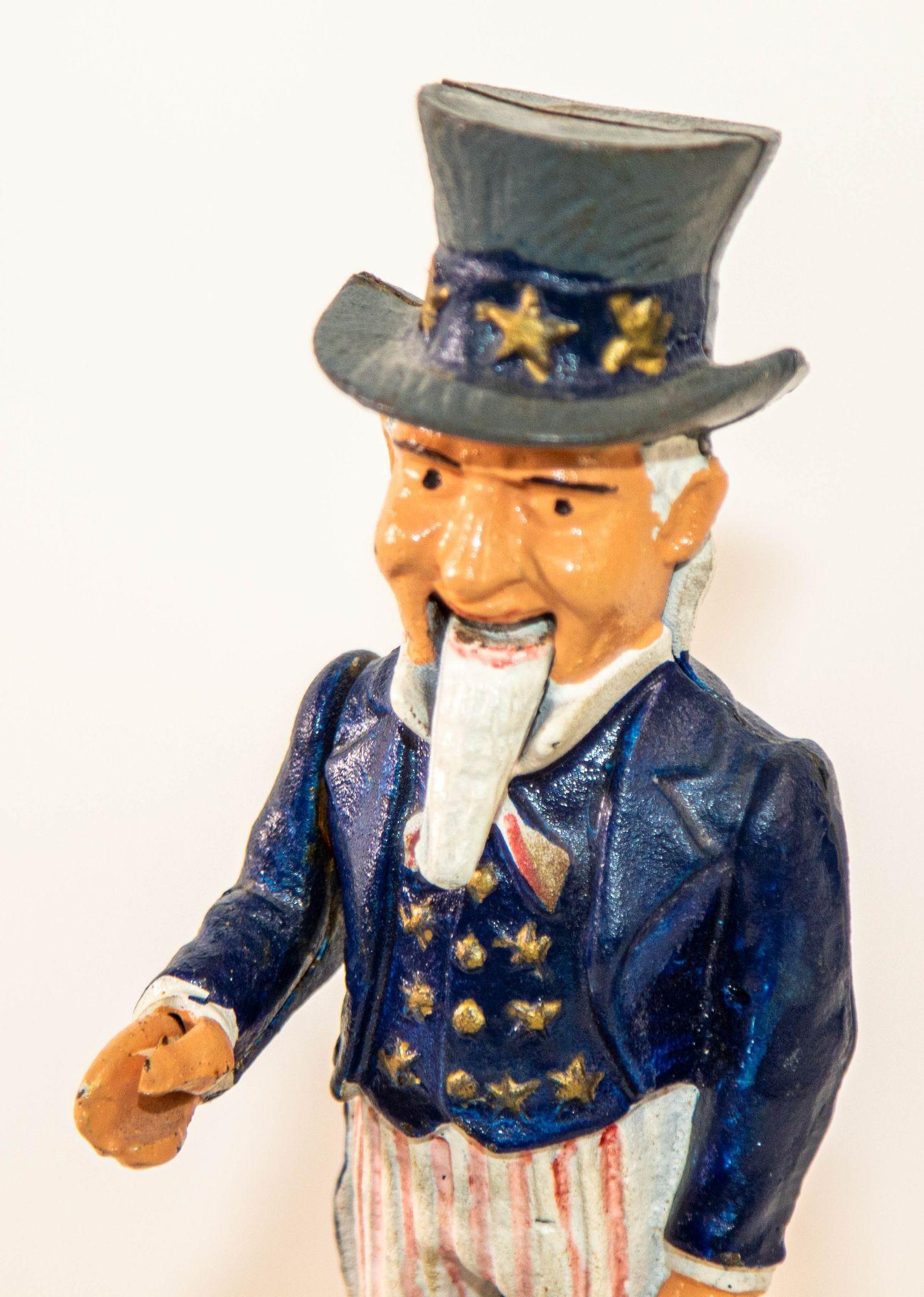 Vintage-Spielzeugbankschachtel „Uncle Sam“ aus Gusseisen, Nordamerika (Taiwanesisch) im Angebot