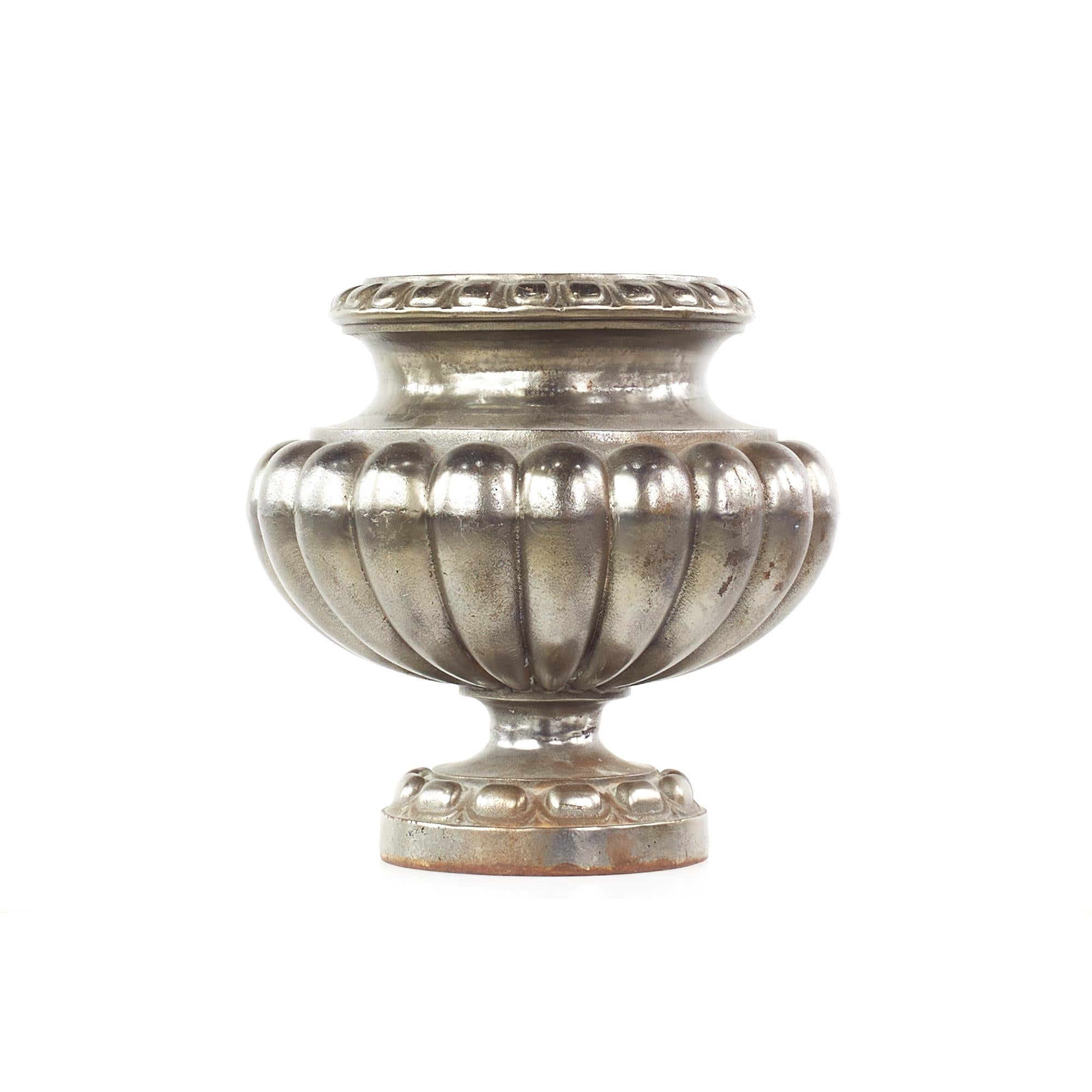 Vintage Cast Iron Urn Pots, Pair For Sale 5