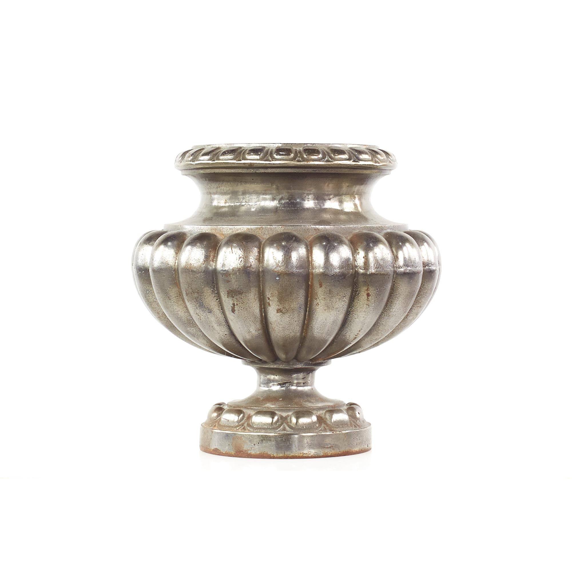 Vintage Cast Iron Urn Pots, Pair For Sale 6