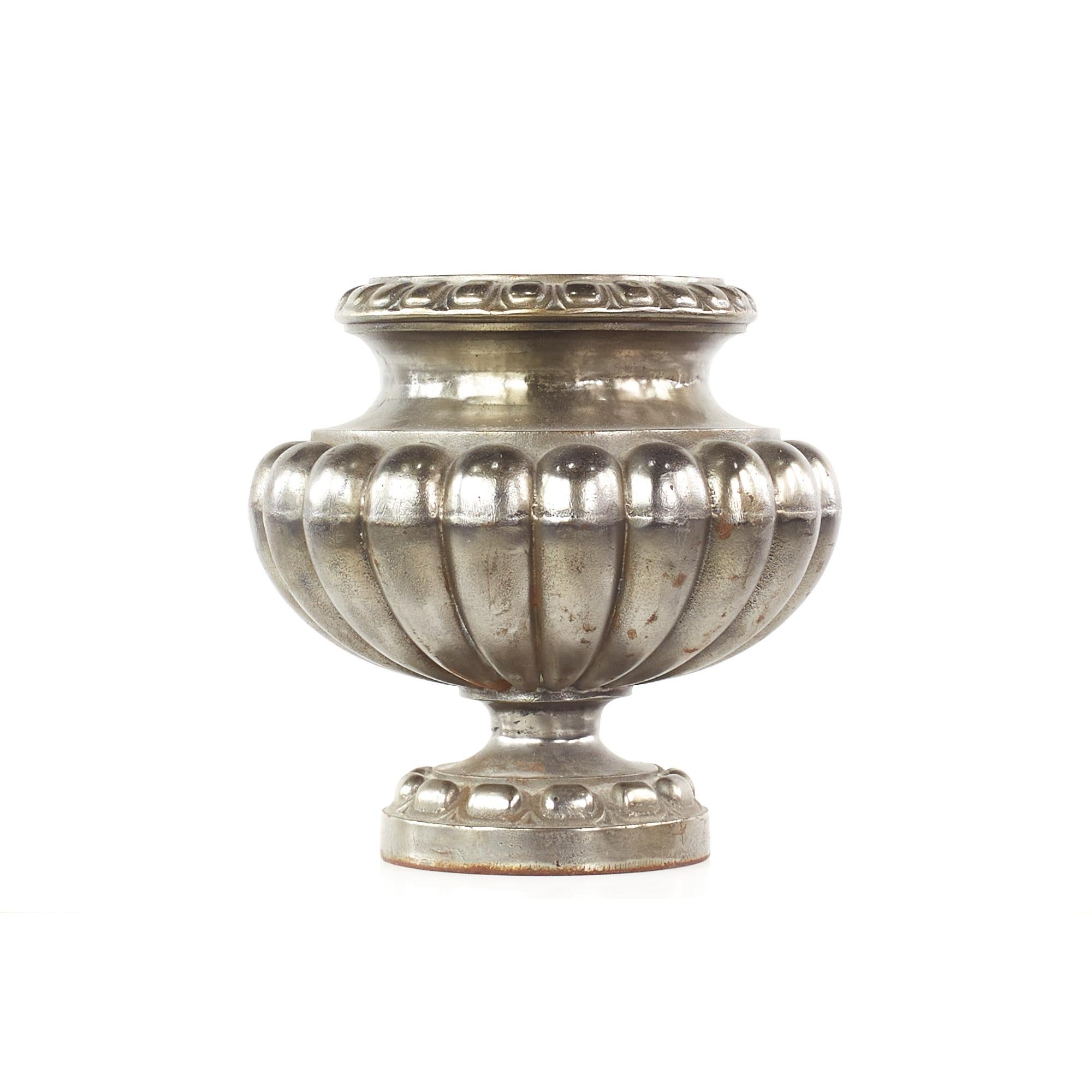 Vintage Cast Iron Urn Pots, Pair For Sale 7