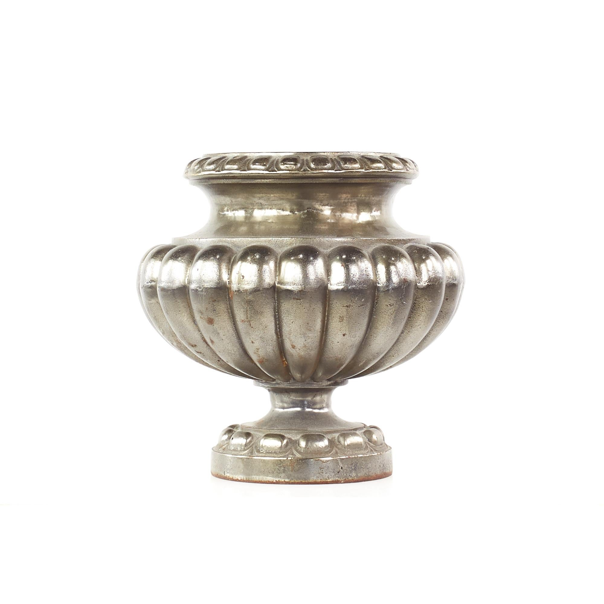 Vintage Cast Iron Urn Pots, Pair For Sale 8