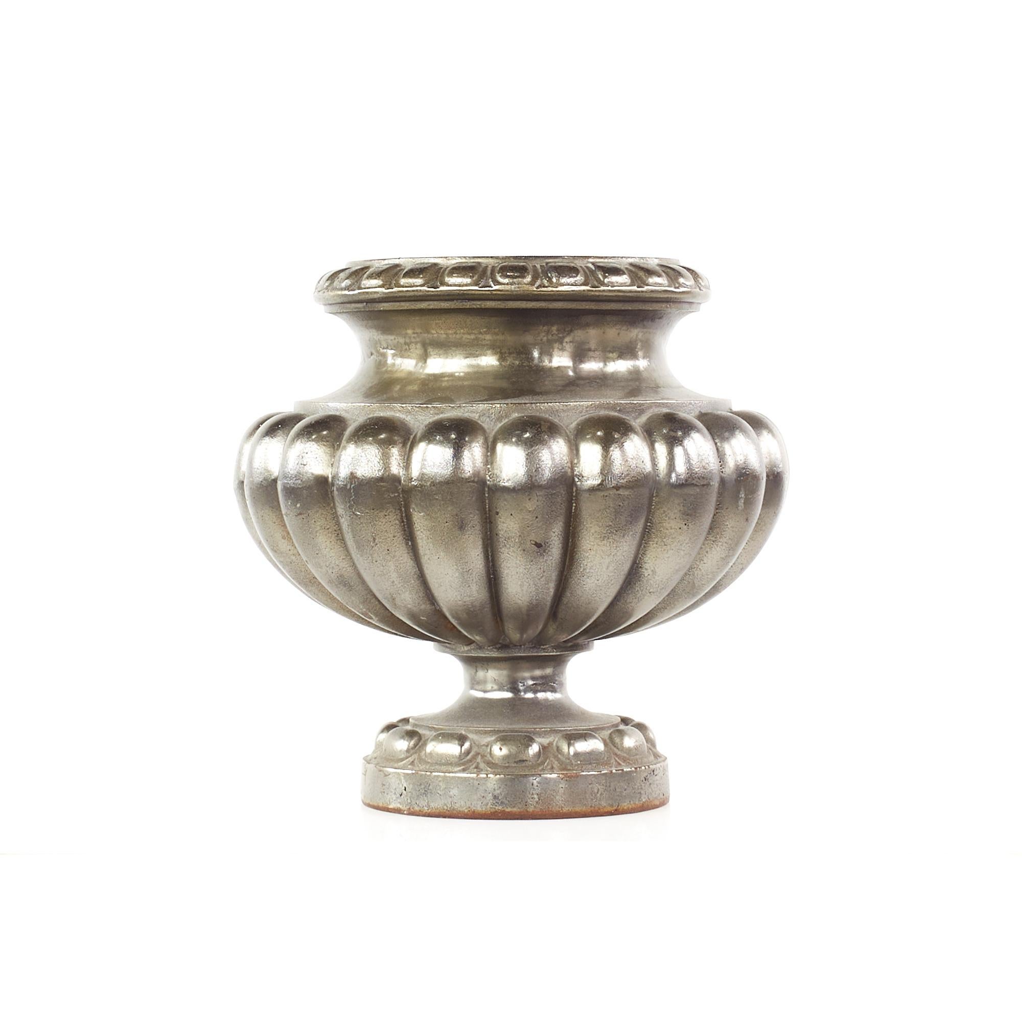 Vintage Cast Iron Urn Pots, Pair For Sale 9