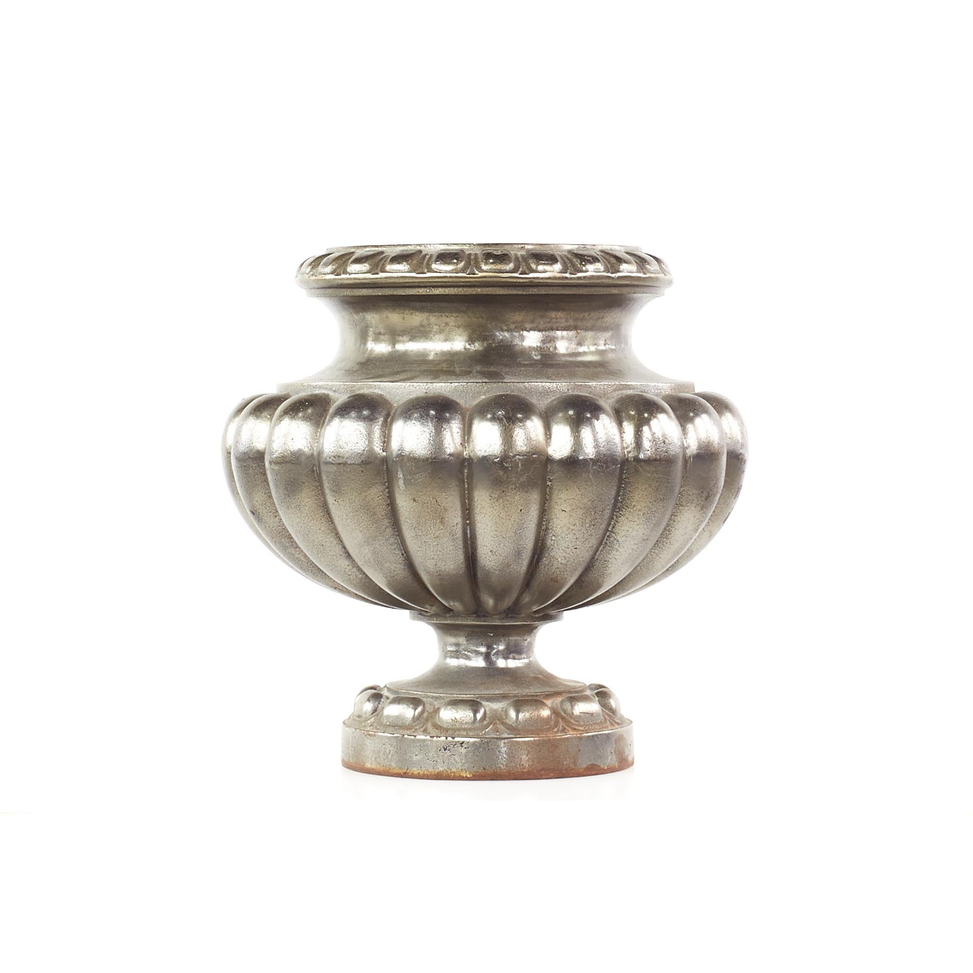 Vintage Cast Iron Urn Pots, Pair For Sale 10