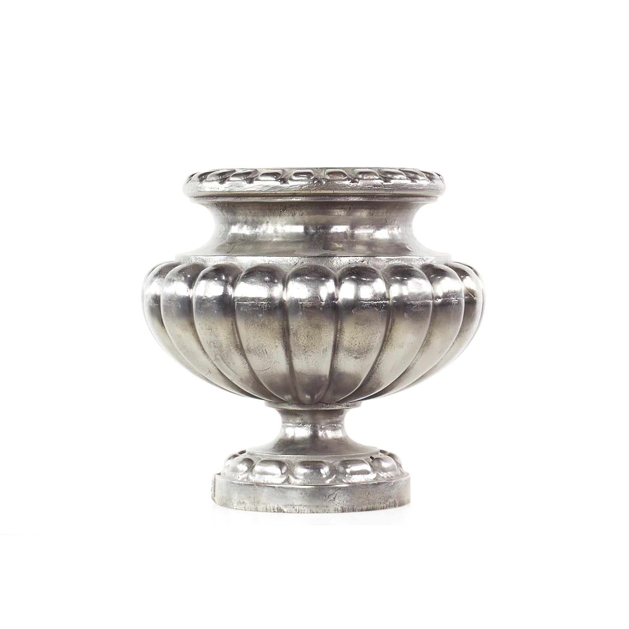 Contemporary Vintage Cast Iron Urn Pots, Pair For Sale