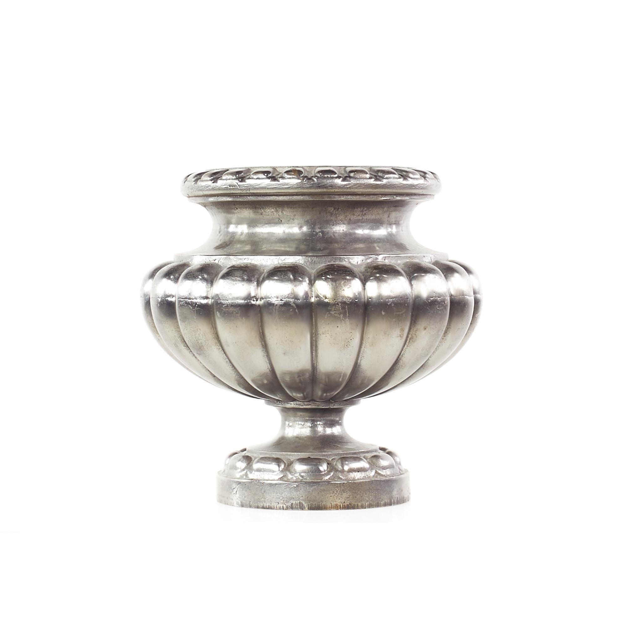 Vintage Cast Iron Urn Pots, Pair For Sale 1