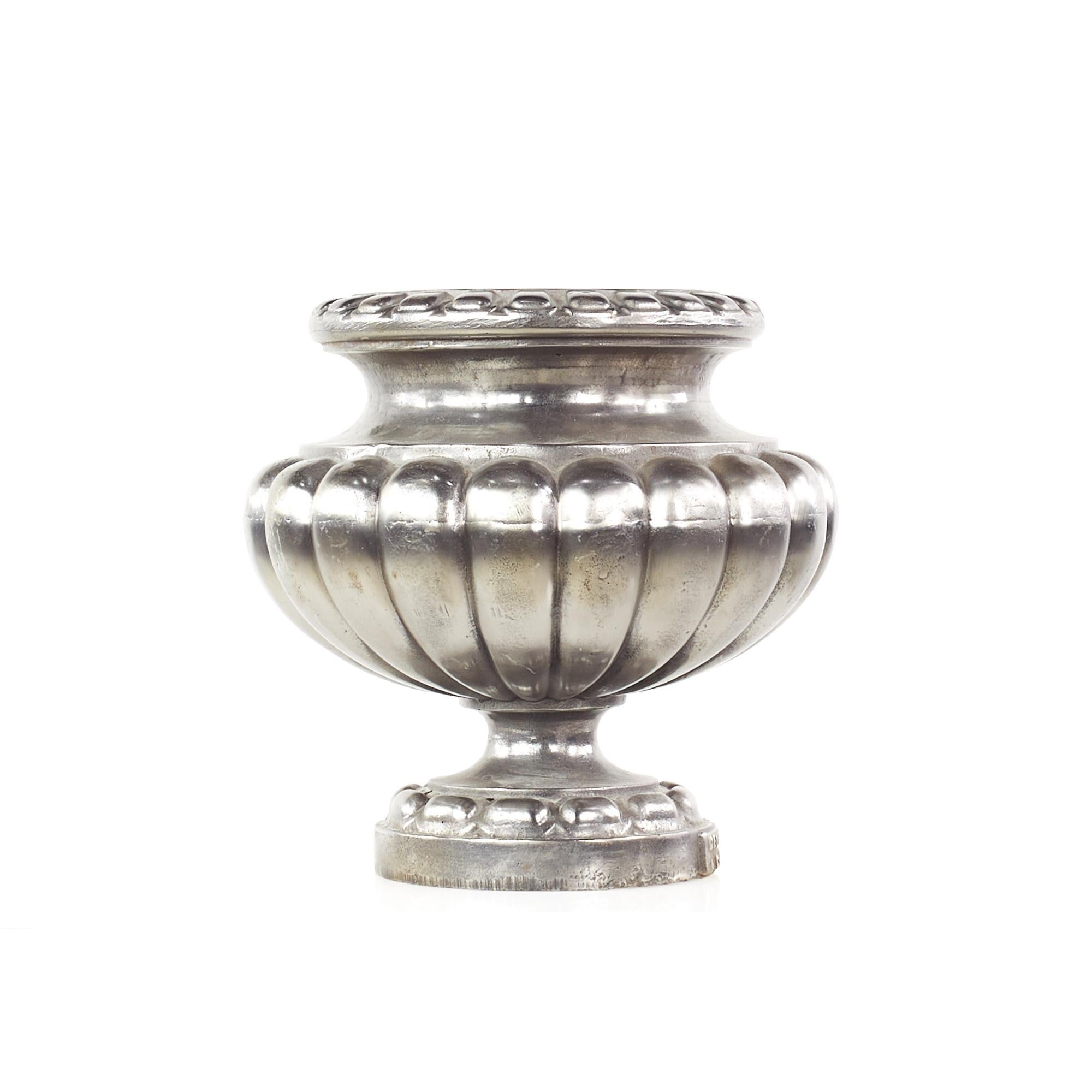 Vintage Cast Iron Urn Pots, Pair For Sale 2