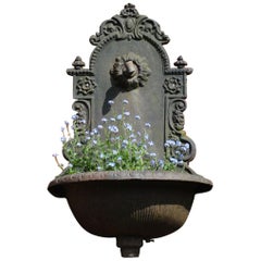 Vintage Gusseisen Wandbrunnen / Pflanzer Jardinière